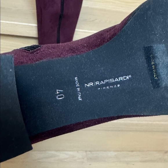 RON WHITE Rapisardi Elegant Burgundy Knee-High Boots size 40 - Picture 7 of 8